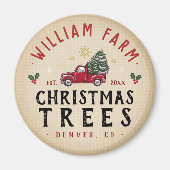 Kerstboom Boerderij dennenbomen boerderij stijl Magneet (Voorkant)