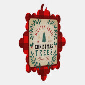 Kerstboom Boerderij dennenbomen boerderij stijl Ornament Kaart (Rechts)