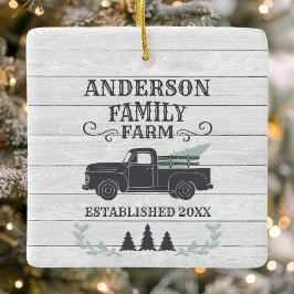 Kerstboom Boerderij Familie Boerderij Persoonlijk Keramisch Ornament