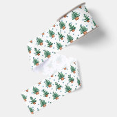 Kerstboom Boerderij Kerstpatroon in Pot Grosgrain Lint (Achterkant)