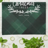 Kerstboom Boerderij  Truck Green Pset Theedoek (Gevouwen)