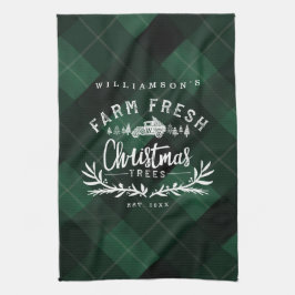 Kerstboom Boerderij  Truck Green Pset Theedoek