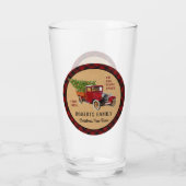 Kerstboom Boerderij Truck Red Pset Rustige Glas (Achterkant)