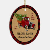 Kerstboom Boerderij  Truck Red Pset Rustige Keramisch Ornament (Rechts)