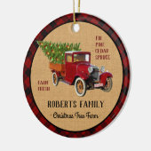 Kerstboom Boerderij  Truck Red Pset Rustige Keramisch Ornament (Links)