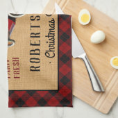 Kerstboom Boerderij  Truck Red Pset Rustige Theedoek (Quarter Fold)