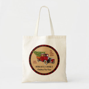 Kerstboom Boerderij  Truck Red Pset Rustige Tote Bag