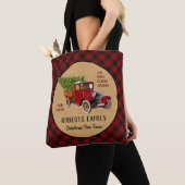 Kerstboom Boerderij  Truck Red Pset Rustige Tote Bag (Dichtbij)