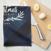 Kerstboom Boerderij vrachtwagen marinescheepvaart Theedoek (Quarter Fold)