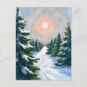 Kerstboom Boerderij Waterverf Feestdagenkaart (Voorkant)