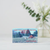 Kerstboom Boerderij Winter Visitekaartje (Staand voorkant)