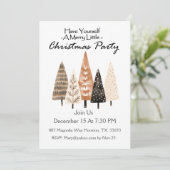 Kerstboom Boho Party Kaart (Staand voorkant)