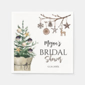 Kerstboom | Boho Winter Vrijgezellenfeest papier Servet (Voorkant)