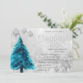 Kerstboom Bokeh CorporateKerstparty Kaart (Staand voorkant)