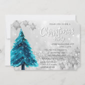 Kerstboom Bokeh CorporateKerstparty Kaart (Voorkant)