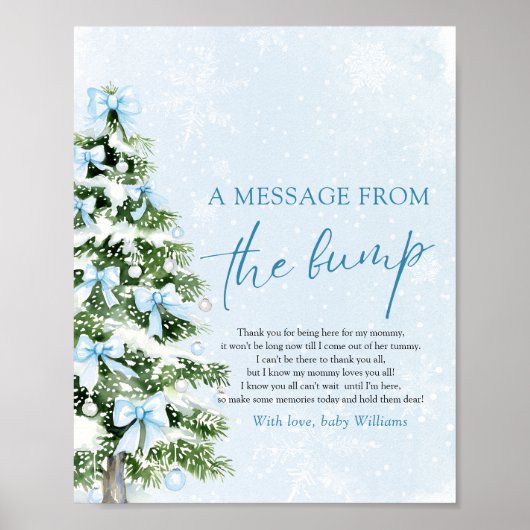 Kerstboom Boodschap Van De Buik Bord Poster (Voorkant)