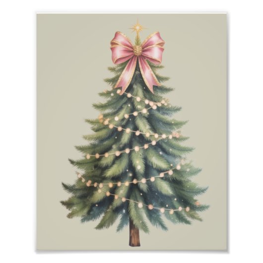 Kerstboom Boog Coquette Kerstmis Foto Afdruk (Voorkant)