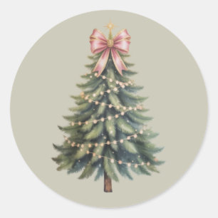 Kerstboom Boog Coquette Kerstmis Ronde Sticker