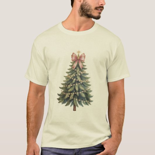 Kerstboom Boog Coquette Kerstmis T-shirt (Voorkant)