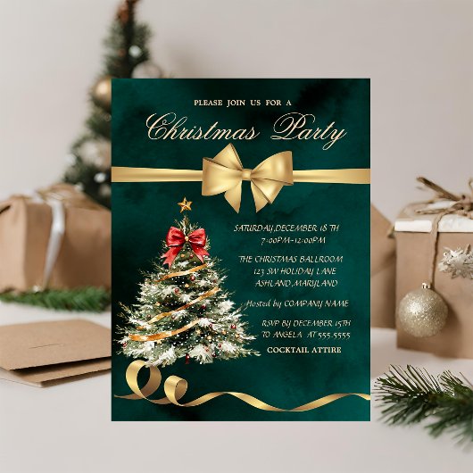 Kerstboom Boog, Groene Kerstparty Kaart