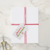 Kerstboom borrelende letters groovy    cadeaulabel (Met Touw)
