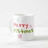 Kerstboom borrelende letters groovy koffiemok (Voorkant links)