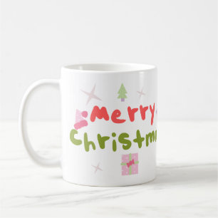 Kerstboom borrelende letters groovy koffiemok