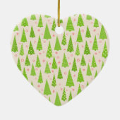 Kerstboom Bos Aanpasbaar Retro Keramisch Ornament (Achterkant)