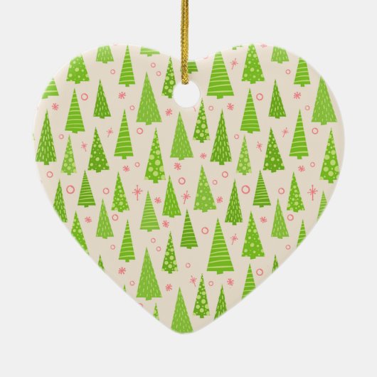 Kerstboom Bos Aanpasbaar Retro Keramisch Ornament (Achterkant)