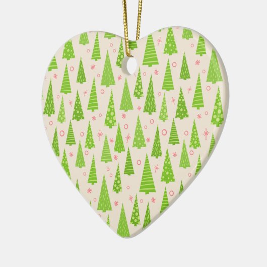 Kerstboom Bos Aanpasbaar Retro Keramisch Ornament (Links)