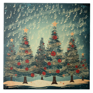 Kerstboom Bos Viering Tegeltje