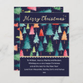 Kerstboom bos Waterverf feestelijk Feestdagenkaart (Voorkant / Achterkant)