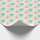 Kerstboom, Bow & Bauble Patroon Pastel Kleuren Cadeaupapier (Hoek)