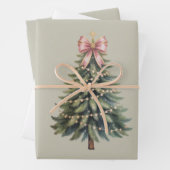Kerstboom Bow Coquette Xmas Inpakpapier Vel (In situ)
