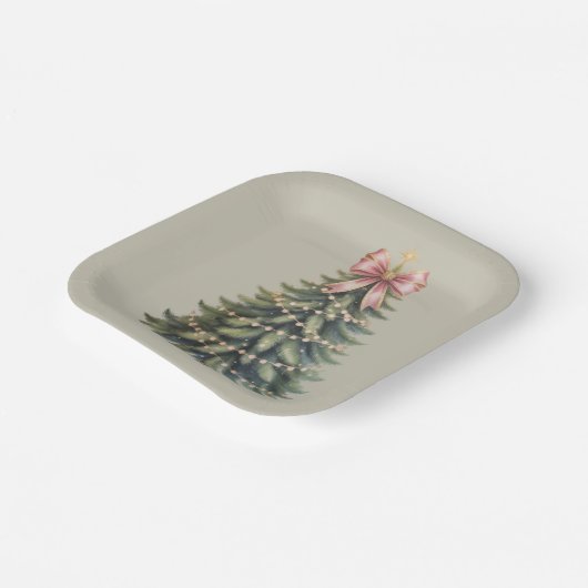 Kerstboom Bow Coquette Xmas Papieren Bordje (Gebogen)