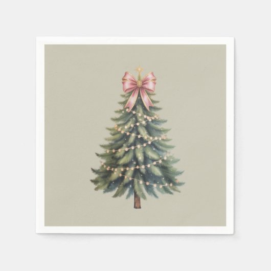 Kerstboom Bow Coquette Xmas Servet (Voorkant)
