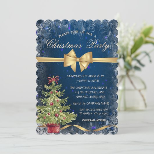 Kerstboom, Bow, de Blauwe Uitnodiging van de Colle (Staand voorkant)