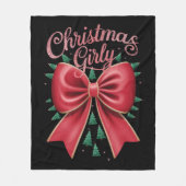 Kerstboom Bow Girly Esthetische Vakantie Kerstmis Fleece Deken (Voorkant)
