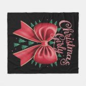 Kerstboom Bow Girly Esthetische Vakantie Kerstmis Fleece Deken (Voorkant (Horizontaal))