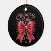 Kerstboom Bow Girly Esthetische Vakantie Kerstmis Keramisch Ornament (Links)