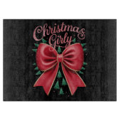 Kerstboom Bow Girly Esthetische Vakantie Kerstmis Snijplank (Voorkant)