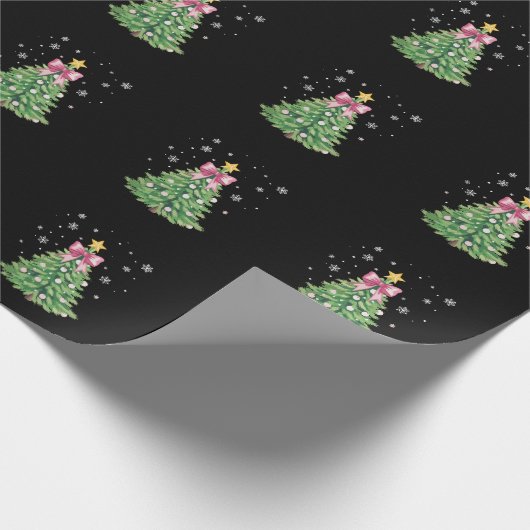 Kerstboom Bow kerstvakantie Cadeaupapier (Hoek)