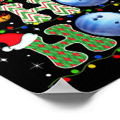 Kerstboom Bowlen Ho Ho Santa Lights Kerstmis Poster (Hoek)