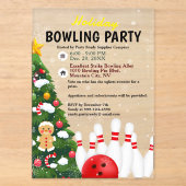 Kerstboom Bowling Feestje Acryl Uitnodigingen (Voorkant)