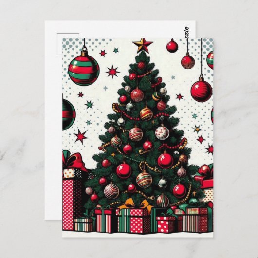 kerstboom briefkaart (Voorkant / Achterkant)