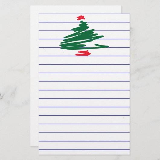kerstboom briefpapier (Voorkant / Achterkant)