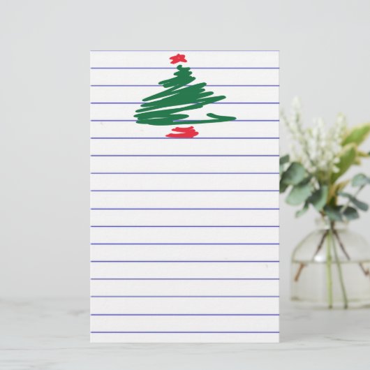kerstboom briefpapier (Staand voorkant)