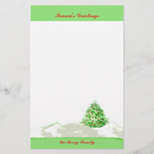 Kerstboom Briefpapier (Voorkant)