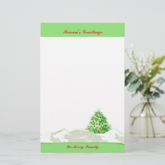 Kerstboom Briefpapier (Staand voorkant)