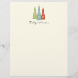 Kerstboom Briefpapier in Midcentury Modern Stijl Flyer